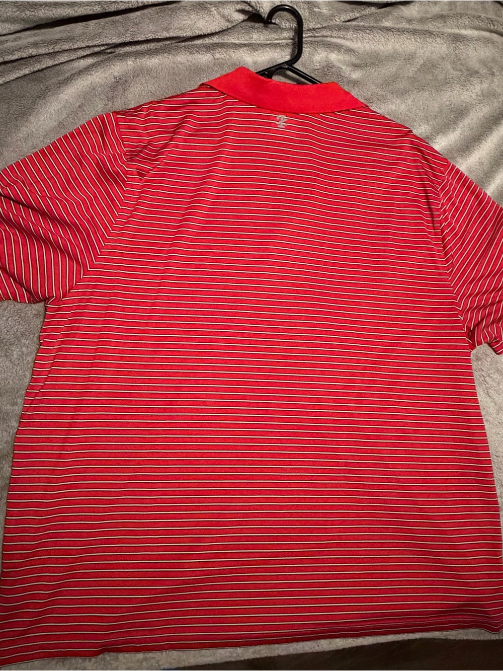 Izod Red and White Thin-Striped Polo - Picture 2 of 3